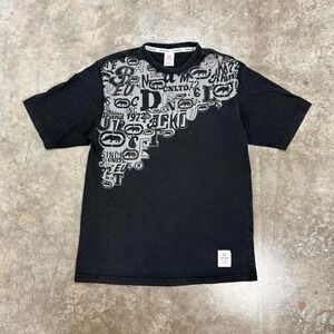 ECKO UNLTD. Black & Gray Grunge Graffiti Graphic Tee Size XL